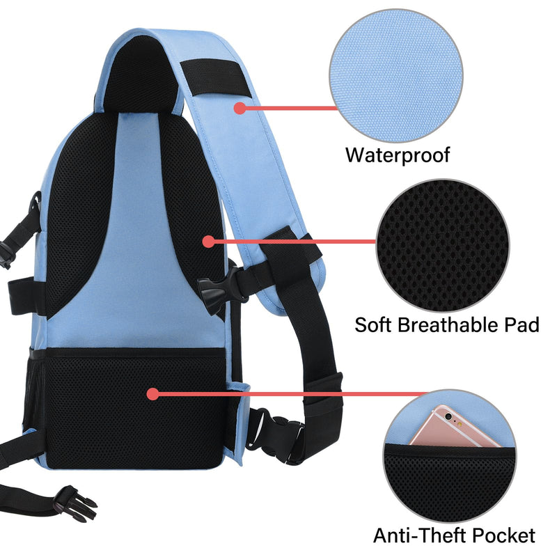MOSISO Camera Sling Bag, DSLR/SLR/Mirrorless Camera Case Camera Backpack | Shockproof Photography Bag with Tripod Holder&Removable Modular Inserts Compatible with Canon/Nikon/Sony/Fuji, Cerulean Blue