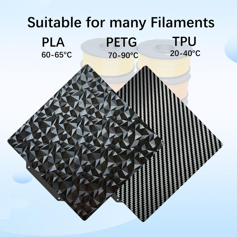 JUUPINE PEO+PET Sheet 310x310mm, Double Sided PEO PET Build Plate Spring Steel Plate for CR10,CR10S,Artillery Sidewinder X1, Sidewinder X2, Anet A8 Plus, Longer LK, LK5 Pro PEO+PET(No Magnetic Sticker)