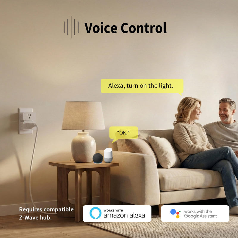 Minoston Zwave Plug, 800 Series with Energy Monitoring, Power Meter Z-Wave Outlet Switch, Z-Wave hub Required, Work with SmartThings, Wink, Vera, Z-Box Hub, Home Assistant (MP31ZP) LR 800S Energy Monitor Plug