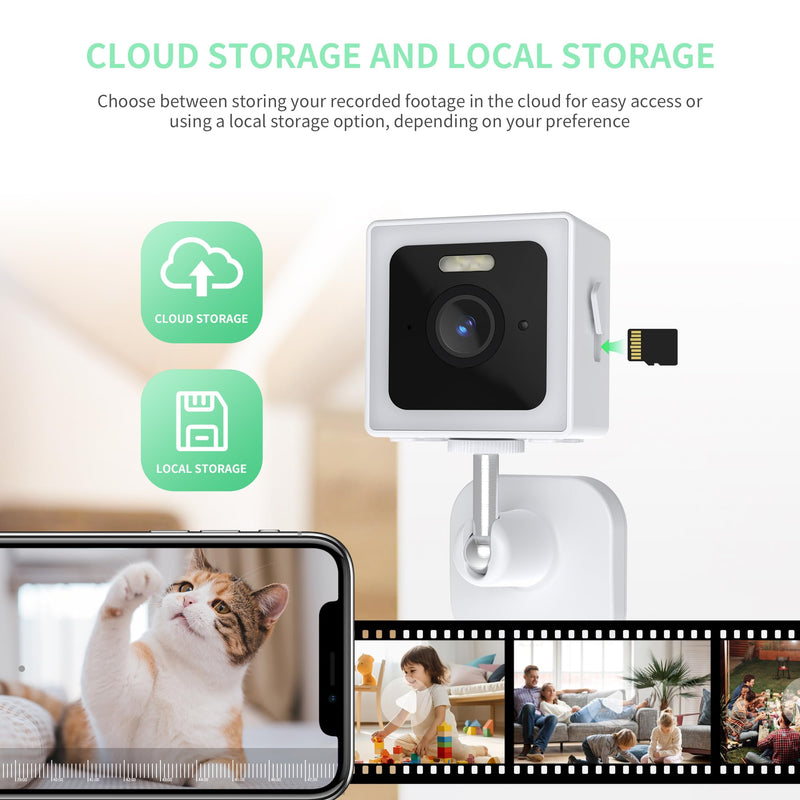 Weatherproof Indoor and Outdoor IP65 2K Wi-Fi Smart Home Security Camera with Color Night Vision, 2-Way Audio, Wireless Camera for Pets, Babies, Dogs & Cats, Nanny, Elderly Video Surveillance (2) White Dome