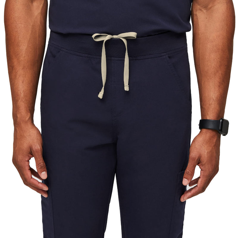 FIGS Axim Cargo Scrub Pants for Men — Classic Fit, Straight Leg, 7 Pockets, 4-Way Stretch, Anti-Wrinkle Regular Medium Navy Blue