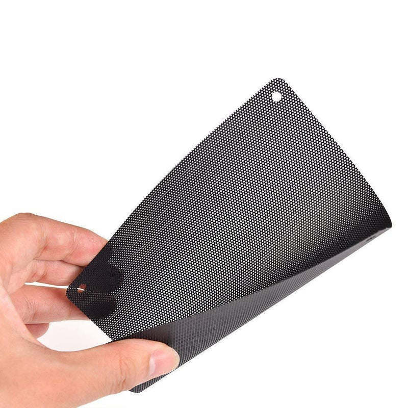 10 Pieces 120mm PC Cooler Fan Dust Filter Computer Fan Filter Black Dustproof Case Cover Computer Mesh with 40 Pieces of Screws