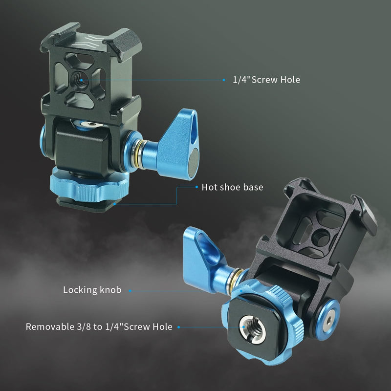 FIFIELD 3 Port Cold Shoe Mount with 1/4"-20 Thread for Camera Cage Flash LED Monitor Microphone
