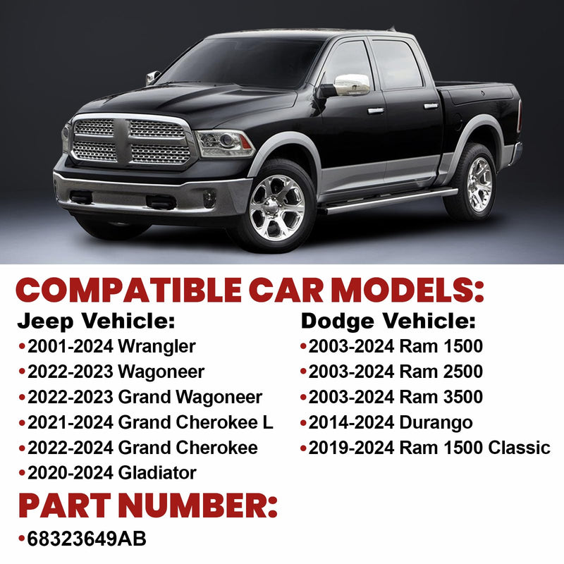 2Pcs Body Side Aperture Exhauster Air Pressure Vents Compatible with Jeep,Dog Ram 1500/2500/3500,Replaced 68323649AB