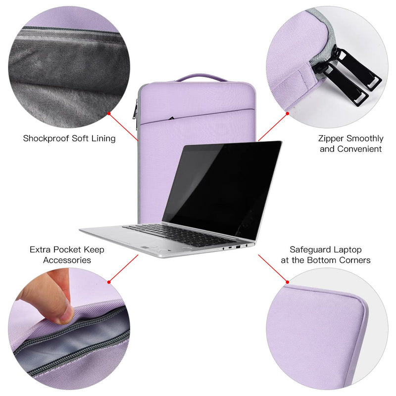 Laptop Sleeve 14 Inch Laptop Case Computer Bag for 15 inch New MacBook Air M3 A3114 M2 A2941 2024-2023, Surface Laptop 6/5/4 15 inch, HP Lenovo Acer ASUS Chromebook 14, Purple