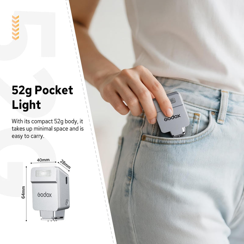Godox iT22 iT22-N Flash for Nikon, Mini TTL Flash with Intuitive Screen | 1.5s Recycle 700 Full Power Flashes, USB-C Charge, Built-in Battery, GODOX iT22N iT22 N Pocket Flash Speedlight (Silver) iT22-N for Nikon (Silver)