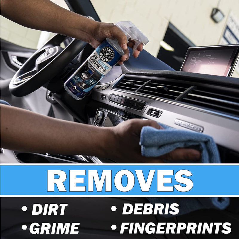 Chemical Guys Total Interior Cleaner & Protectant, Cleans & Protects Leather, Vinyl, Plastic, Rubber & Glass Streak-Free Finish for Cars, Trucks, SUVs, RVs & More - 16 oz 16 Fl Oz (Pack of 1) Fresh
