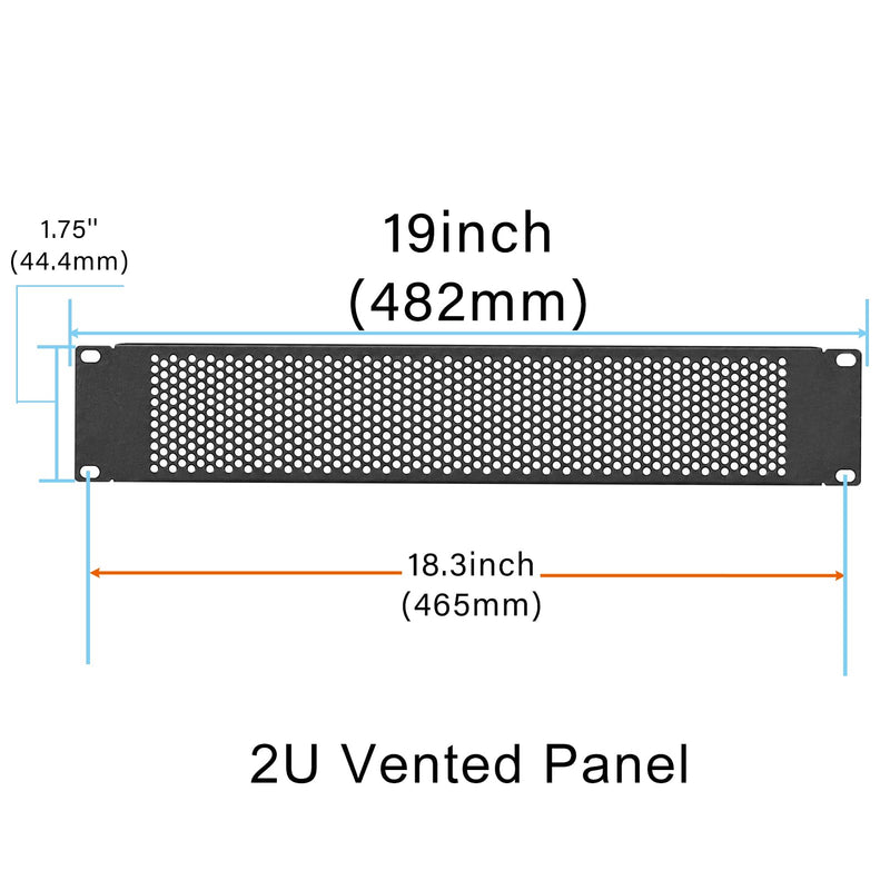 2U Vented Panel, LIYVZ 19'' Rack Mount Blank Rack Venting Panel 2 Pack | Thickened Steel, Scratch-resistant, Vented Airflow Design, Powder Coated, Fits Standard Server Racks and Cabinets 2U