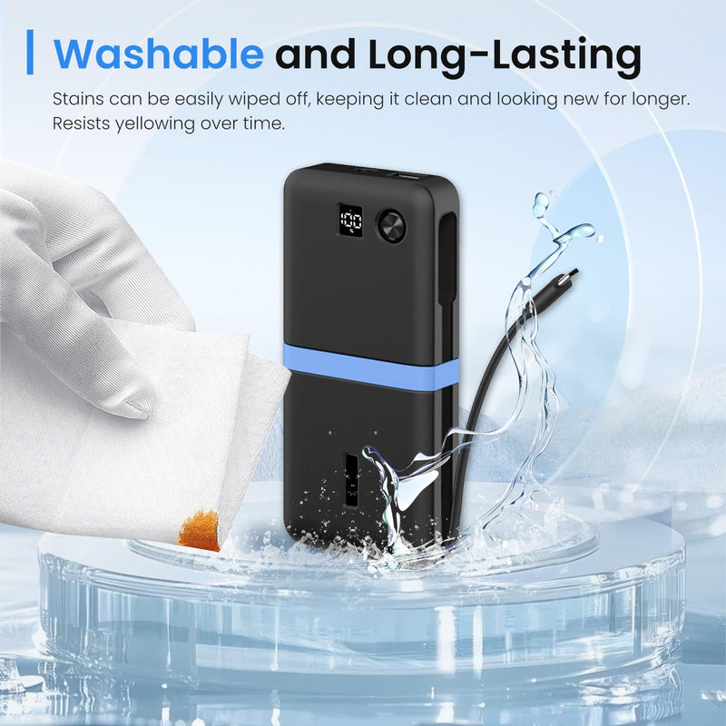 Case Cover for Anker 20000mAh 87W A1383,Silicone Protective Cover with Shockproof Bumper,Dust Resistant,Washable Non-Slip Skin,Charge-Through Cutout,Black Black