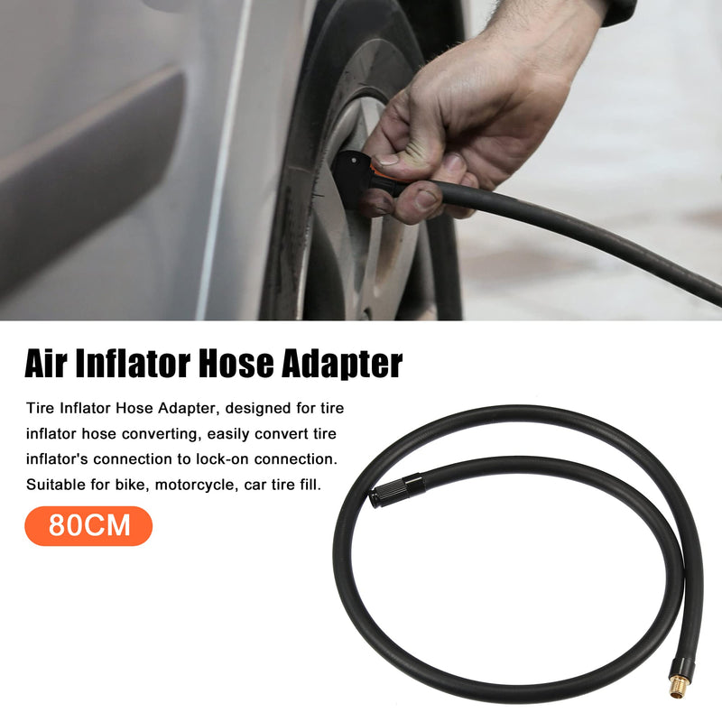 X AUTOHAUX 80cm Threaded Tire Inflator Extension Hose Chuck Adapter Air Pump Tube Tire Valve Connection Pipe for Car Truck Bike MTB Portable Compressor Copper Rubber 80cm Length