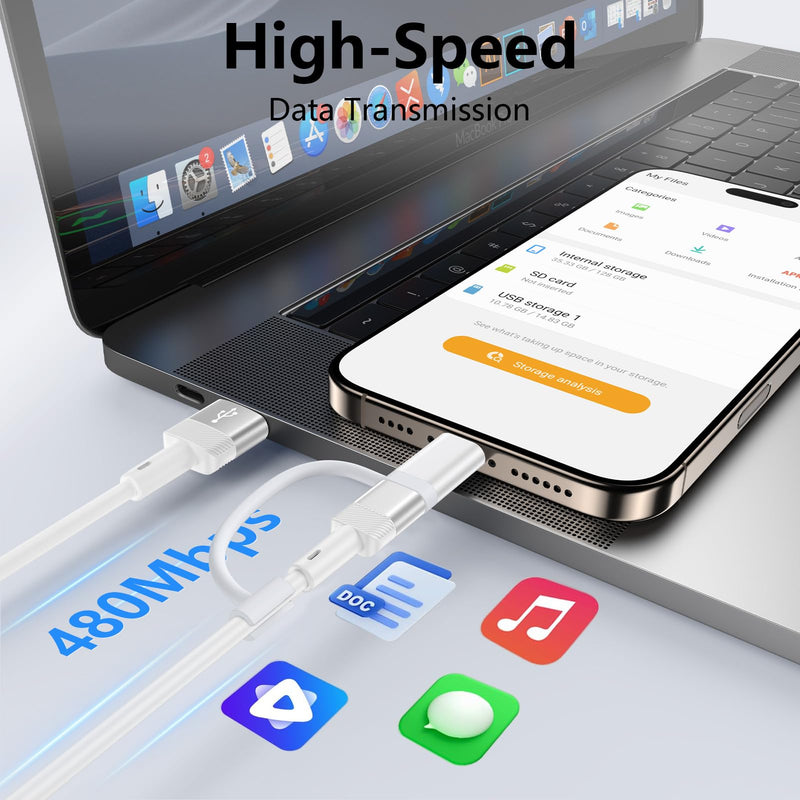 5 Pack [Apple MFi Certified] Lightning Female to USB C Male Adapter for 17e | iPhone 17e,Air,17 Pro,17 Pro Max,16,15,Lightning to USB C Adapter Fast Charging & Data Transfer,NOT for Headphone/Audio/OTG White