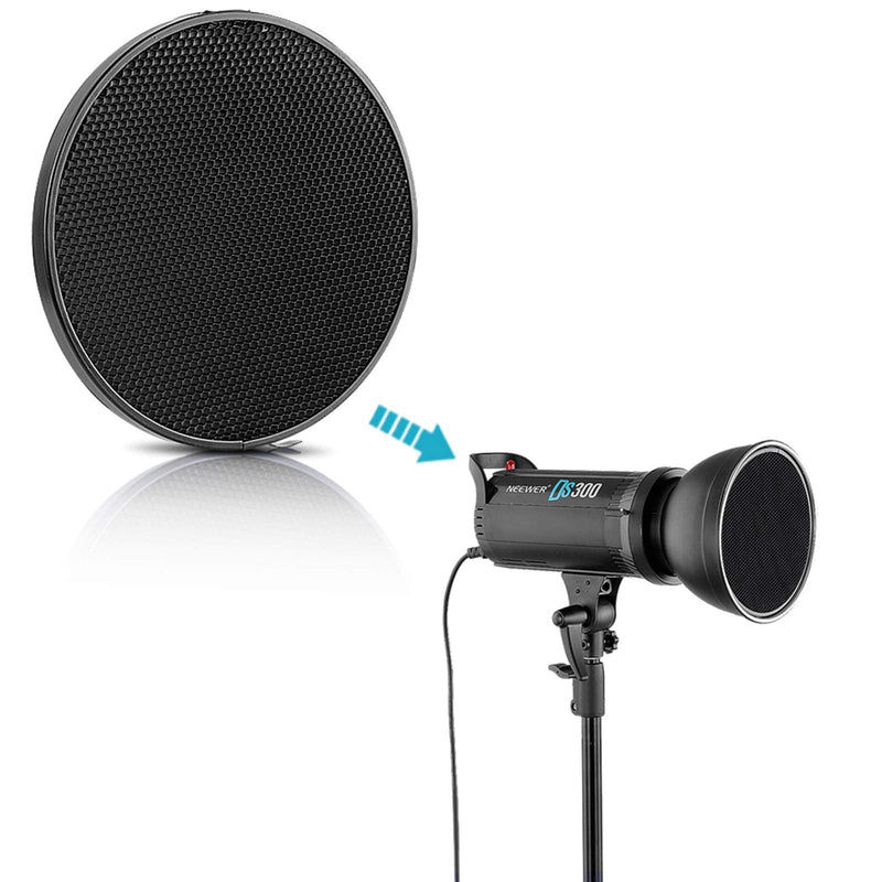 Neewer 7inch/ 18cm Standard Reflector Diffuser with 10/30/50 Degree Honeycomb Grid for Bowens Mount Studio Light Strobe Flash NK-NABOGD-103050