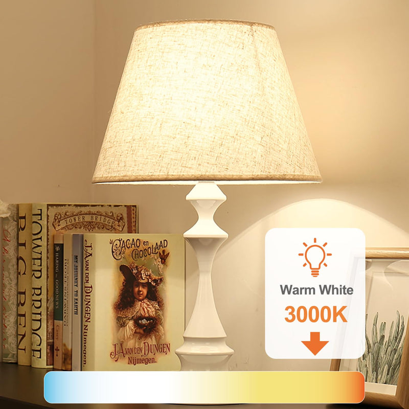 TJOY 24 Pack A19 LED Light Bulbs Warm White 3000K, 60 Watt Equivalent, Efficient 9W, E26 Standard Base, Non Dimmable Energy Saving Warm Light Lamp Bulb, 800LM, 120V, for Home, Bedroom, Living Room 3000k Warm White