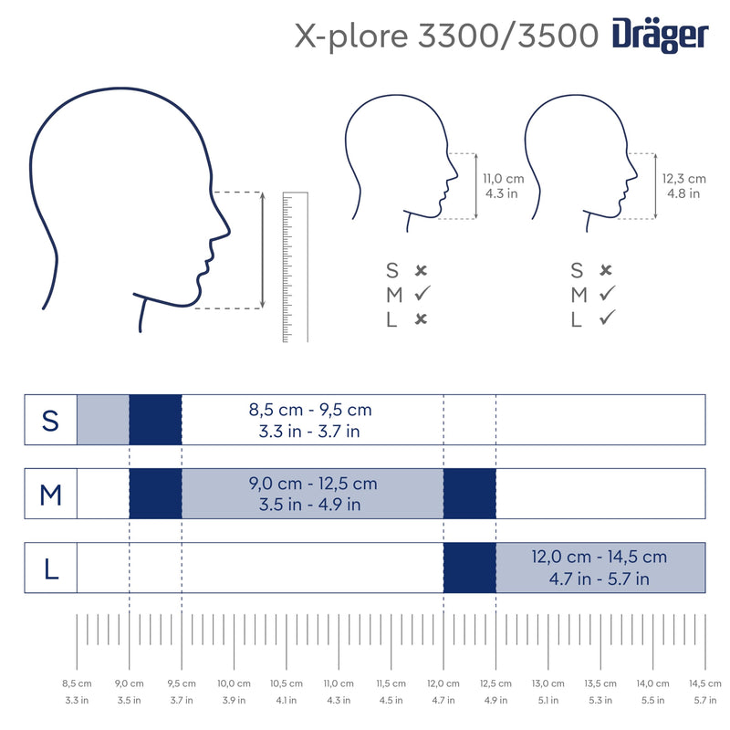 Dräger X-plore 3500 Half-Face Respirator Mask, NIOSH Approved Size M