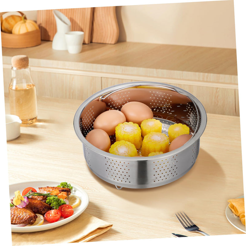 DOITOOL Stainless Steel Steamer Basket for Pot, 8.65inch/22cm Vegetable Steamer Basket Insert Steaming Rack with Handle, Vegetables Fruit Strainers and Colanders for Home Kitchen Cooking 21.5X21.5X9CM