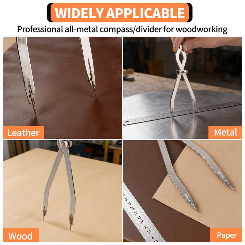 Radius Divider Tool 12 Inch, Fast Adjusting Scriber for Sheet Metal Fabrication & Layout Work, Resharpenable Replaceable Points, Metalworking Woodworking Insulation Tool, Draws Circles Up to 32 Inches X1201
