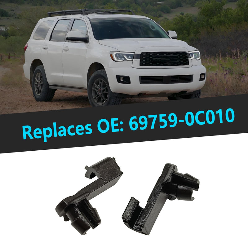 2PCS Hood Safety Catch Snap, Compatible with 2001-2020 Toyota Sequoia 2000-2013 Tundra, Hood Clips Replace 69759-0C010