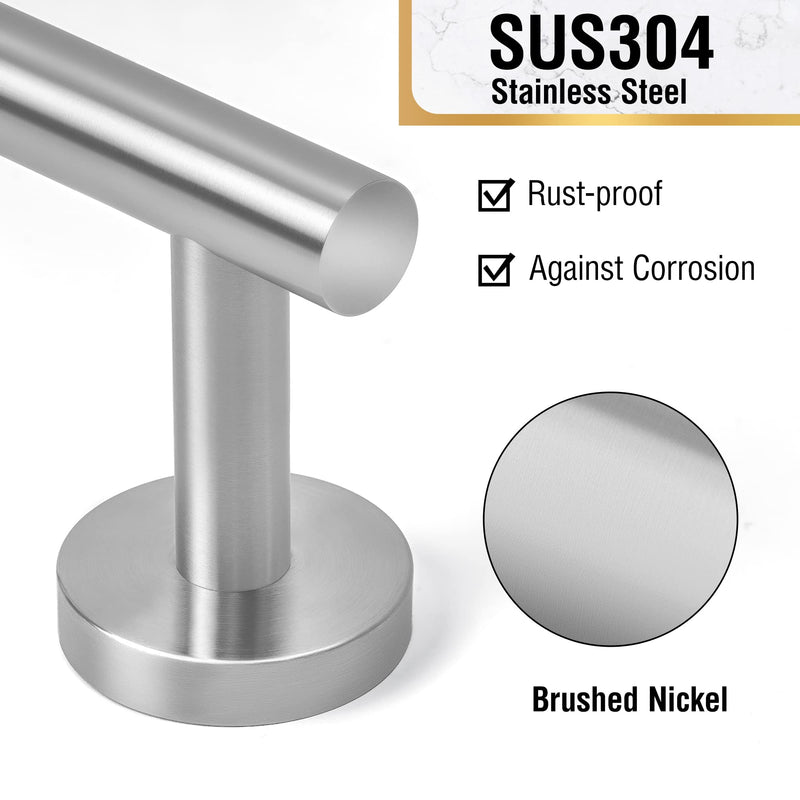 HITSLAM Brushed Nickel 30 Inch Towel Bar for Bathroom, SUS304 Stainless Steel Bathroom Towel Rack Wall Mounted, Modern Home Decor Bath Towel Holder with Hardware Accessories (Total Length 31.6 Inch) 30 Inch (Total Length 31.6 Inch)