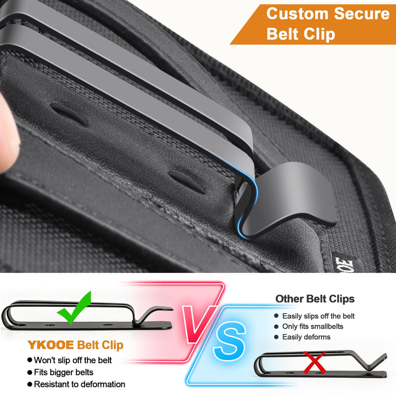 ykooe Phone Holster with Belt Clip Strong Magnetic Closure Heavy-Duty Nylon | Fits Galaxy S20-S26 Ultra with Standard Case, Secure Belt Loops, Easy Access, Outdoor Work, Everyday Protection for Samsung Ultra