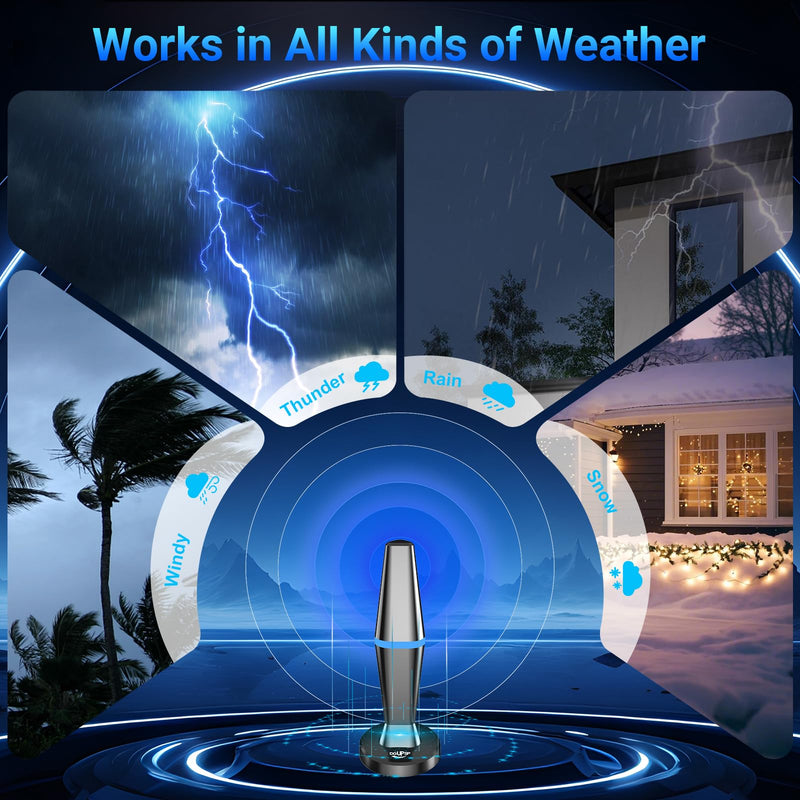 2026 Digital TV Antenna for Smart TV Indoor, TV Antenna for Local Channels with Strong Magnetic Base, 360° Reception HD Antennas for TV Indoor 4K Supports Smart & Older TVs (Black Blue) Black Blue