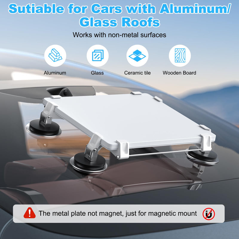 4 Pcs Starlink Mini/Gen 3 Magnetic Mount Plates, Adhesive Metal Plate Magnetic Pads for Non‑Magnetic Material, Starlink Mounting Accessory for Car Truck SUV RV Travel Satellite Dish Accessory 4