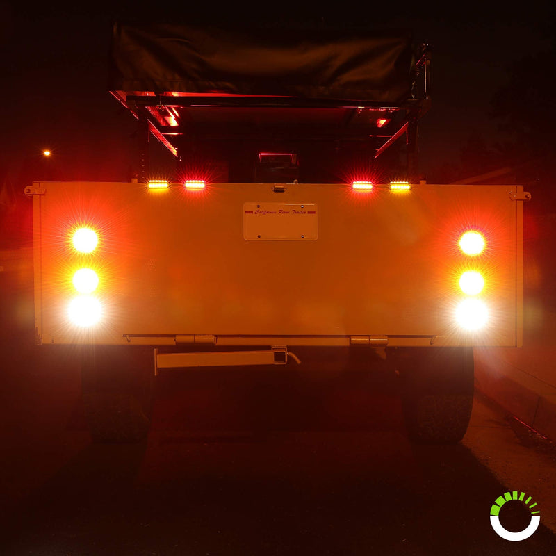 TRUE MODS 2pc 4" Round Clear White LED Trailer Tail Lights [DOT Certified] [Grommet & Plug Included] [IP67 Waterproof] Reverse Back Up Trailer Lights for RV Trucks 2 Pack