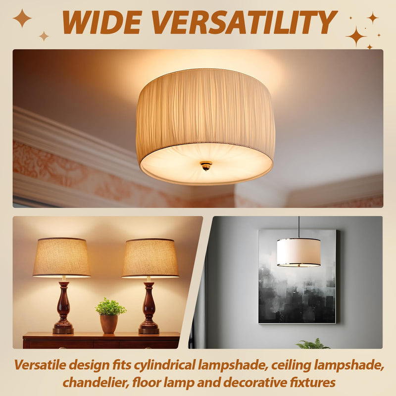 2 Pcs 10.5'' Diameter Round Lamp Shade Diffuser | with 3/8" Center Hole, White Acrylic Disc Lamp Diffuser for Drum Style Lampshades Pendants Softening Light 10.5 Inch