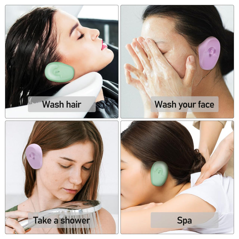 ULTECHNOVO Silicone Hair Coloring Ear Covers Ear Protectors for Hair Dryer Soft Non-Slip Hairdressing Earmuffs for Shower Swimming and Salon Use 4 Pairs