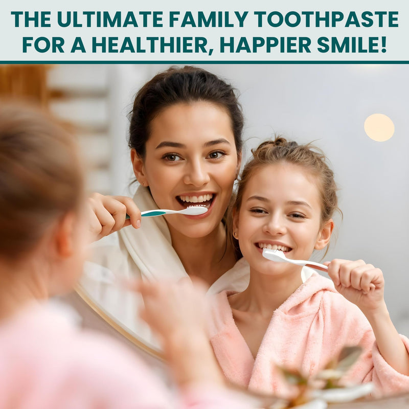 Optivida (2 Pack) Fluoride Free Colloidal Silver Infused Xylitol Toothpaste for Adults & Kids. Anti-Cavity*, Anti-Plaque* Coral Toothpaste with Spearmint Oil for Gum Health & Teeth whitening - 4oz 4 Ounce (Pack of 2)