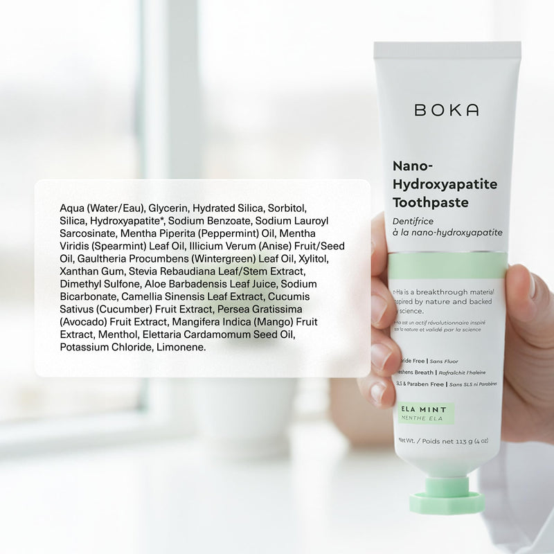 Boka Fluoride Free Toothpaste, Nano Hydroxyapatite Toothpaste, Appropriate for Sensitive Teeth - for Adult Oral Care - Ela Mint Flavor, 4 Fl Oz 3Pk 4 Ounce (Pack of 3) A. Ela Mint