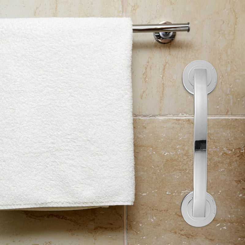 Bathroom Grab Bar 3 Pack Suction Safety Handrails for Seniors Tub and Shower Non-Slip Bathtub Handles for Bathroom Stability and Support Silverx3pcs