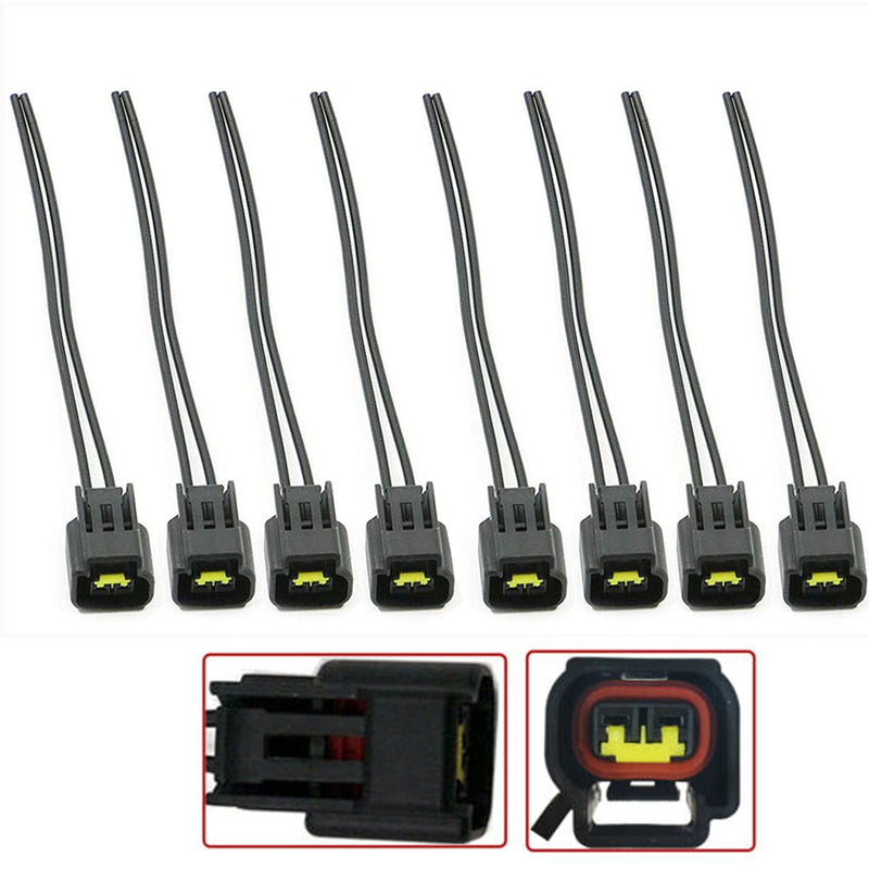 8 Pack Ford Ignition Coil Connector Plug Harness - Compatible with Ford Ignition Coil Harness - 4.6L, 5.4L, 6.8L Mustang, Cobra, SVT, F150, F250, E150 and Lincoln, Mazda, Suzuki