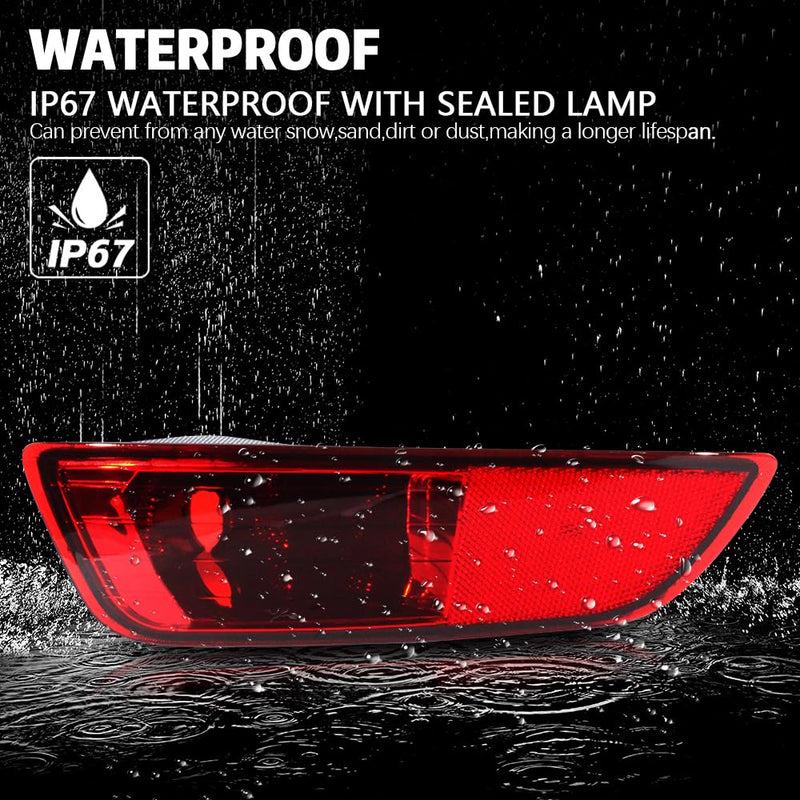 Rear Bumper Reflector Light Lamp Without Bulbs Fit for 2008 2009 2010 2011 2012 2013 Volvo XC60, Stop Indicator Trim Reflector W/O Bulbs Replace for 30763322 (Left Driver Side) Left Driver Side