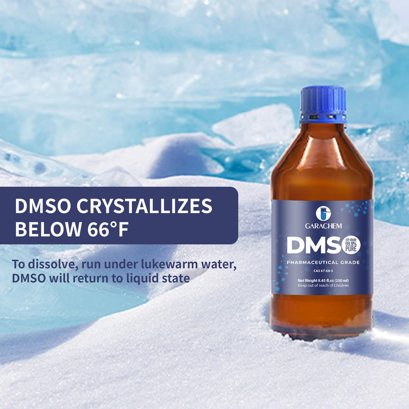 GARACHEM Pharmaceutical Grade 99.9% Pure DMSO in a Glass Bottle, Pure Liquid Dimethyl Sulfoxide 8 OZ, Non-Diluted, Low Odor