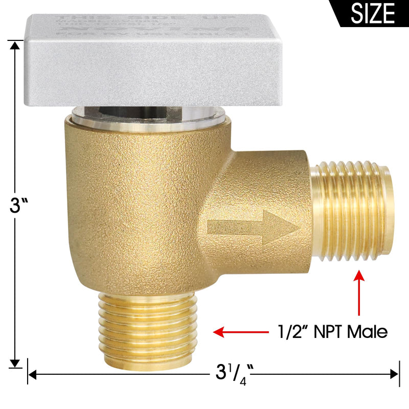 RV Vacuum Breaker Check Valve,Camper RV Black Tank Flush Check Valve,Replace Leak Camper Vacuum Breaker on Black Tank System Loud Noise & Wet Floor,Backflow Preventer Improve Freshwater 571-VAC-CHK-A Brass