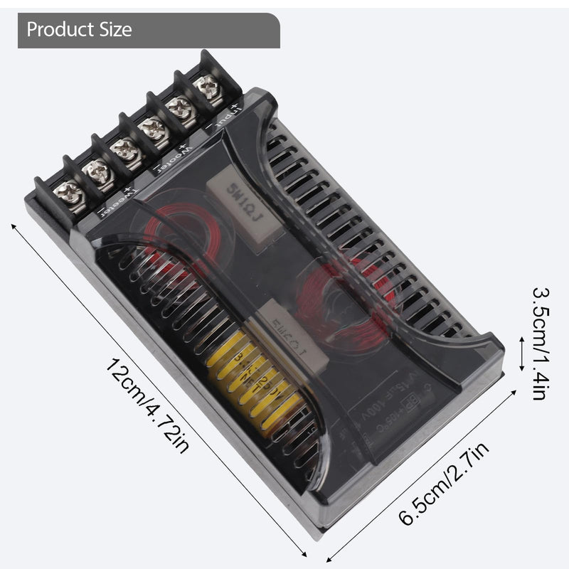300 Watts 2 Way Crossover, 2Pcs Passive Crossover for Car Audio Tweeter & Speaker, Overcurrent Protection, Universal Heat Dissipation, 2-Way Speaker Frequency Divider