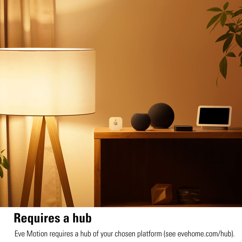 Eve Motion (Matter) - Smart motion sensor with light sensor, IPX3 water resistance, automatic activation of lights and devices, Thread