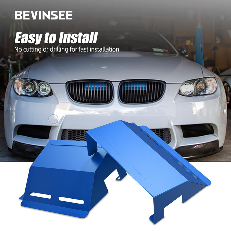 Bevinsee Dynamic Aire Intake Scoops Cold System Compatible with N54 Engine, Cold Aire Intake Scoop Compatible with E92 E90 E93 323i 325i 328i 330i 335i 335d 2007-2012, Blue, 2pcs