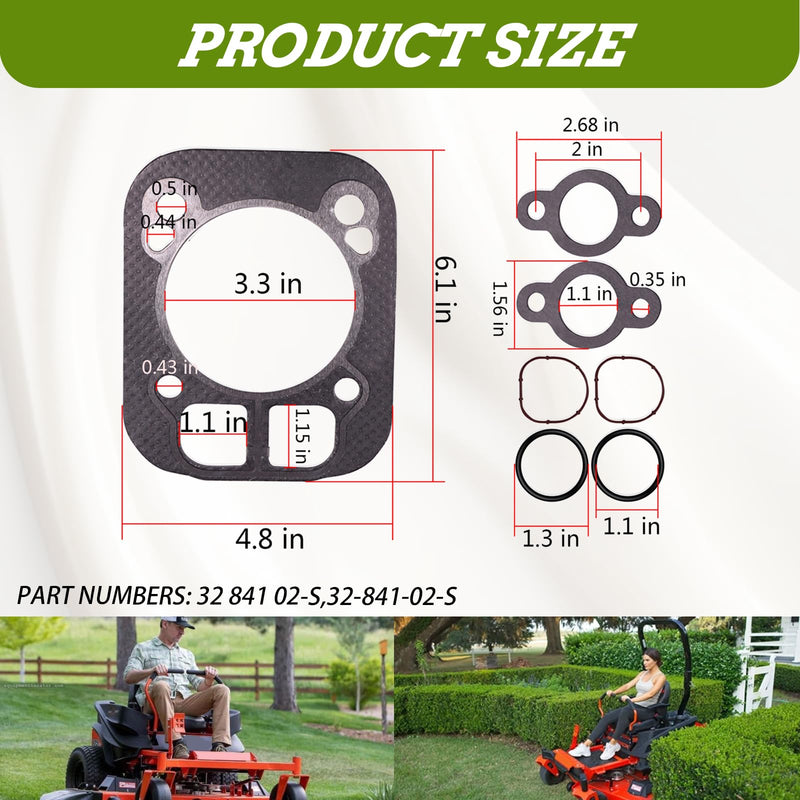 2 Set of Cylinder Head Replaces Gasket Kits 32 841 02-S Fit for Kohler Lawn Mower Engine SV710, SV715, KT610, KT620, KT715, KT725, KT730, KT735, KT740 2