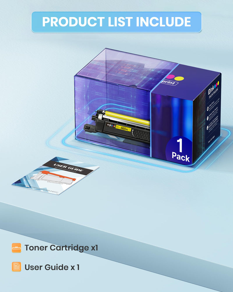 E-Z Ink Compatible Replacement for Brother TN229XL Toner Cartridges 1Yellow | Compatible with MFC-L3720CDW MFC-L3780CDW HL-L3220CDW HL-L3280CDW HL-L3300CDW Printer (TN229XL-1 Yellow)