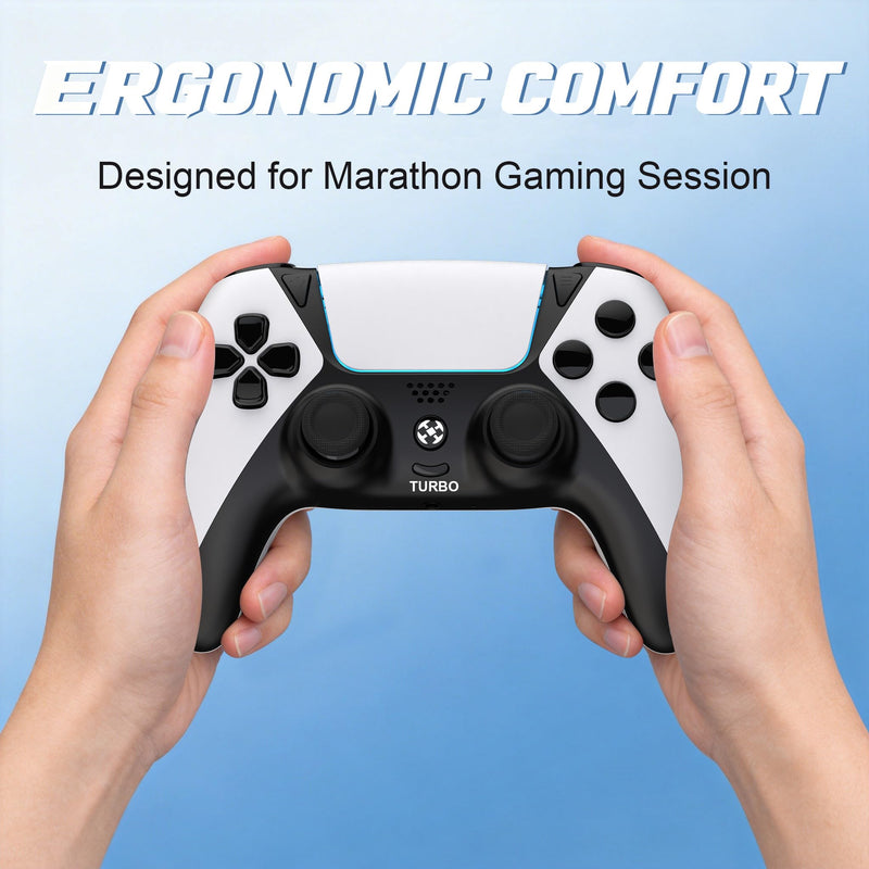 Enstixsm 2 Pack for PS4 Controller,Wireless Dual Remote Shock Control for PS4 Slim Pro,ALPS Zero Drift Sticks Game Control,PC Gaming Turbo Back Paddles Gamepad,Alternative Original,Black White