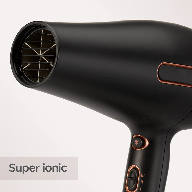 BaByliss Super Power Hair Dryer - Ultra-Fast 2400W Air Flow, Ionic Frizz-Control, Salon-Grade AC Motor, 3 Heat & 2 Speed Settings, Black, 5240U Single
