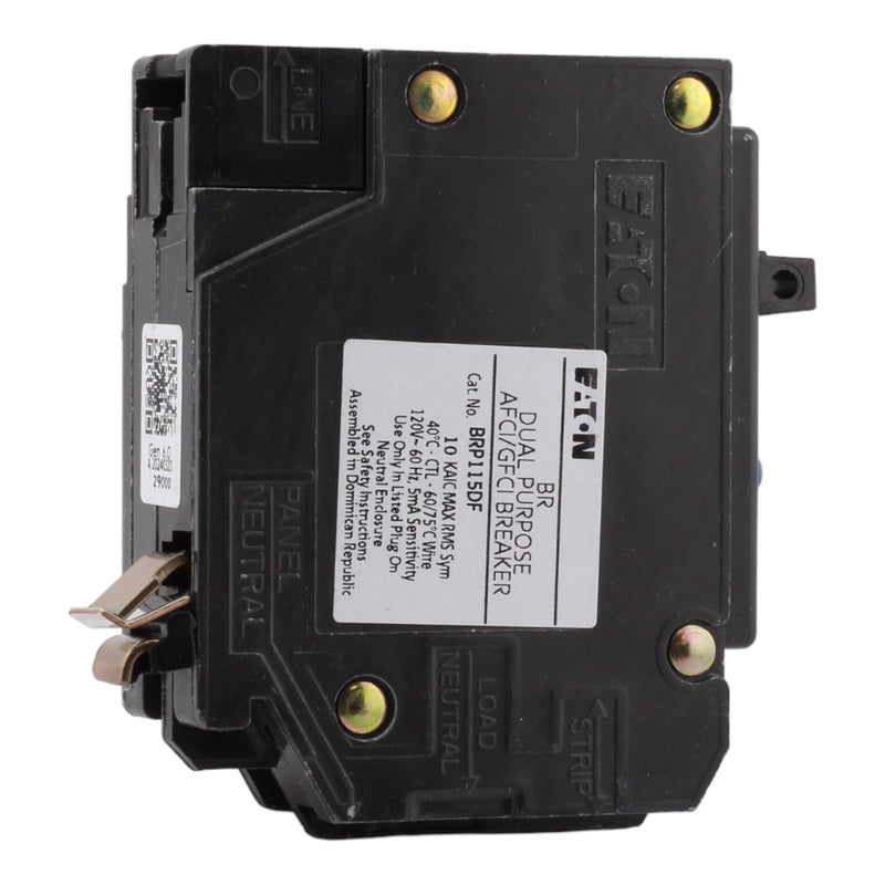 CUTLER-HAMMER BRP115DF 15 Amp Single Pole Dual Function Circuit Breaker - AFCI/GFCI Protection, 120 Volt, Plug-On Neutral, UL Listed (1)