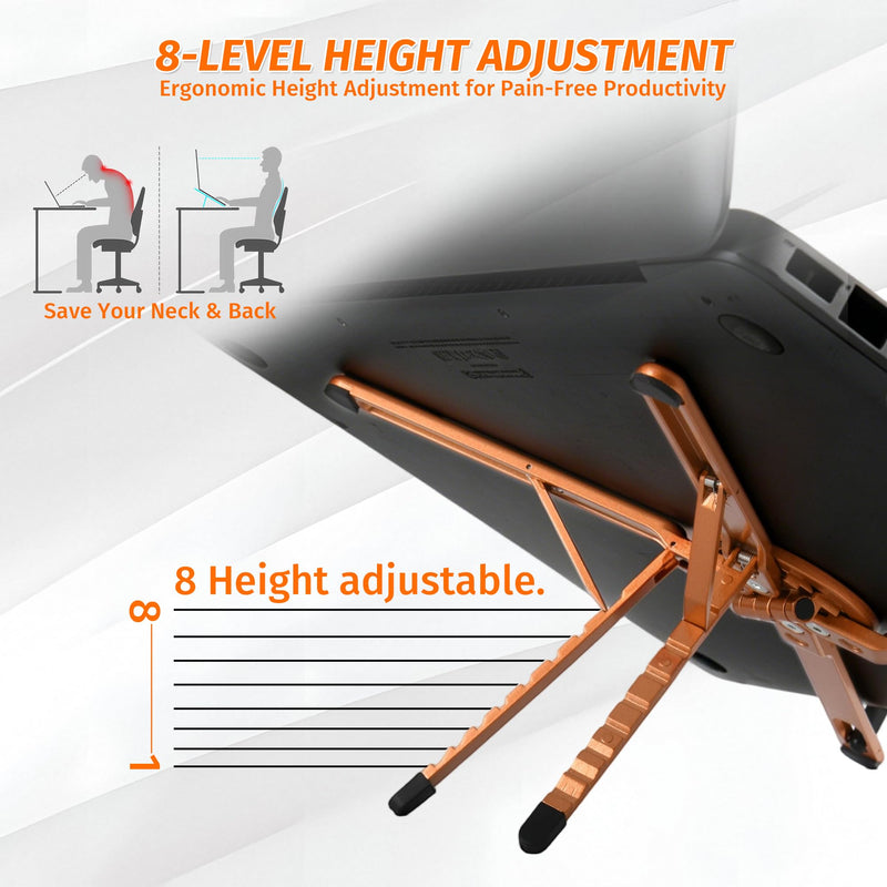 Three-in-One Magnetic Folding Stand,Adjustable Laptop Stand | Suitable for MacBook,iPad, iPhone,mobile phones,tablets,laptops,and portable aluminum heightening stands (orange) orange