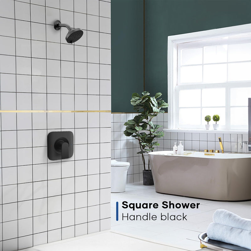 Black Shower Handle Replacement for Moen T2471BL Genta LX collection,Pressure-Balancing Shower Lever Handle, Posi-Temp Valve Shower Trim Kit Matte Black,Square(Valve& Catridge Not Inclued)