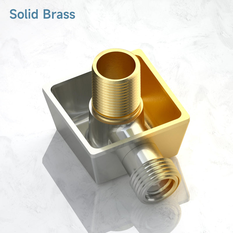 Wall Mounted Supply Elbow, Wall Elbow for Hand Shower, Solid Brass Wall Supply Elbow, Check Valve Included (Brushed Nickel) Brushed Nickel