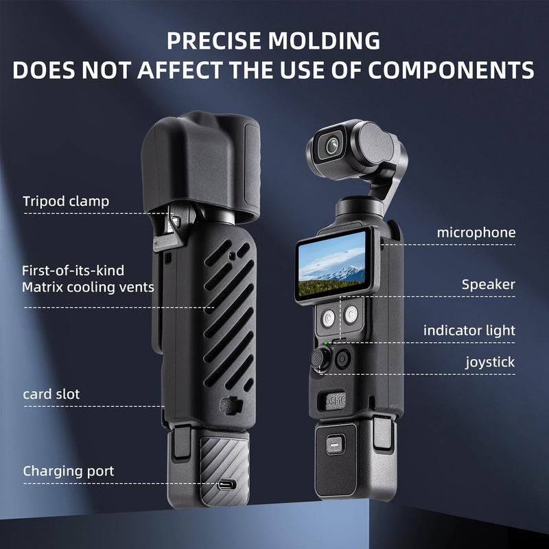 CAPART Silicone Protective Case for DJI Osmo Pocket 4 Accessories | Gimbal and Screen Cap with Hollowed Out Body Sleeve, Better Heat Dissipation, Easy Install and Remove
