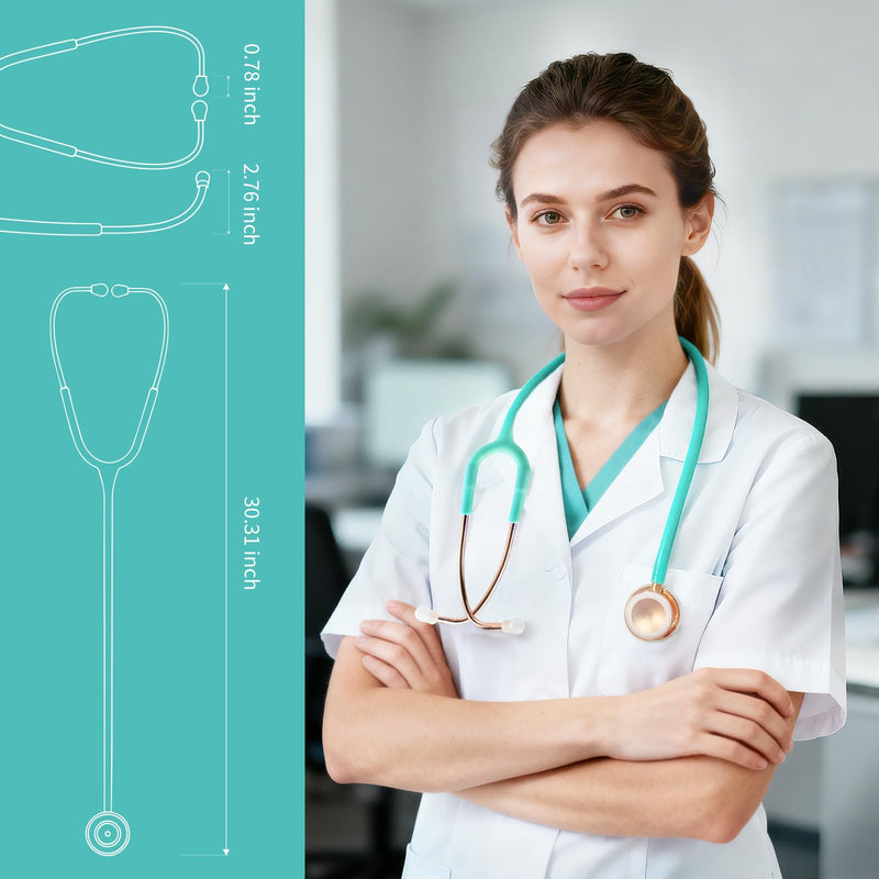 SCIAN Dual Head Stethoscope with Ear Tips, Professional Stethoscopes for Doctors, Nurses, Medical Nursing Students, Clinical Student Use, Classic Stainless Steel Stethoscope Kit, Green Tube