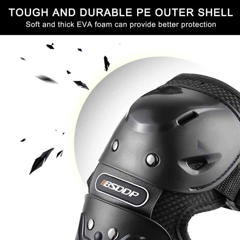 MUYDZ 4Pcs Knee and Elbow Pads with Adjustable Protection Gear for Men and Women Motorcycles Skate Motocross Extreme Sports