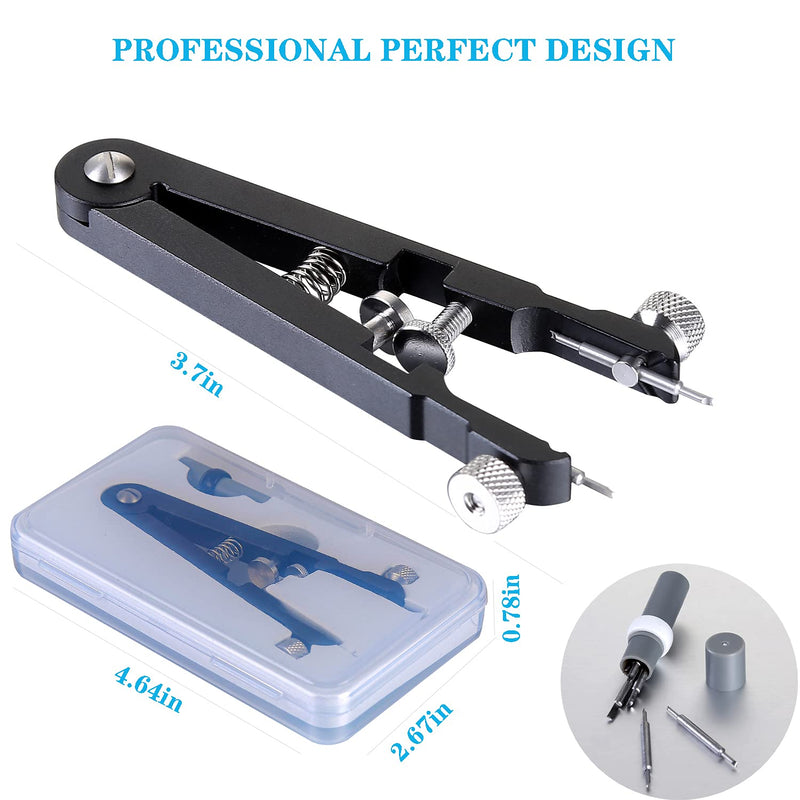 Watch Spring Bar Plier Tool, Spring Bar Tweezer, Watch Band pliers with Robust 8 Alloy Steel Pins, Watch Band Pins Replacement Tool Black
